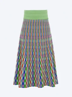 jupe longue maille zellige multicolore