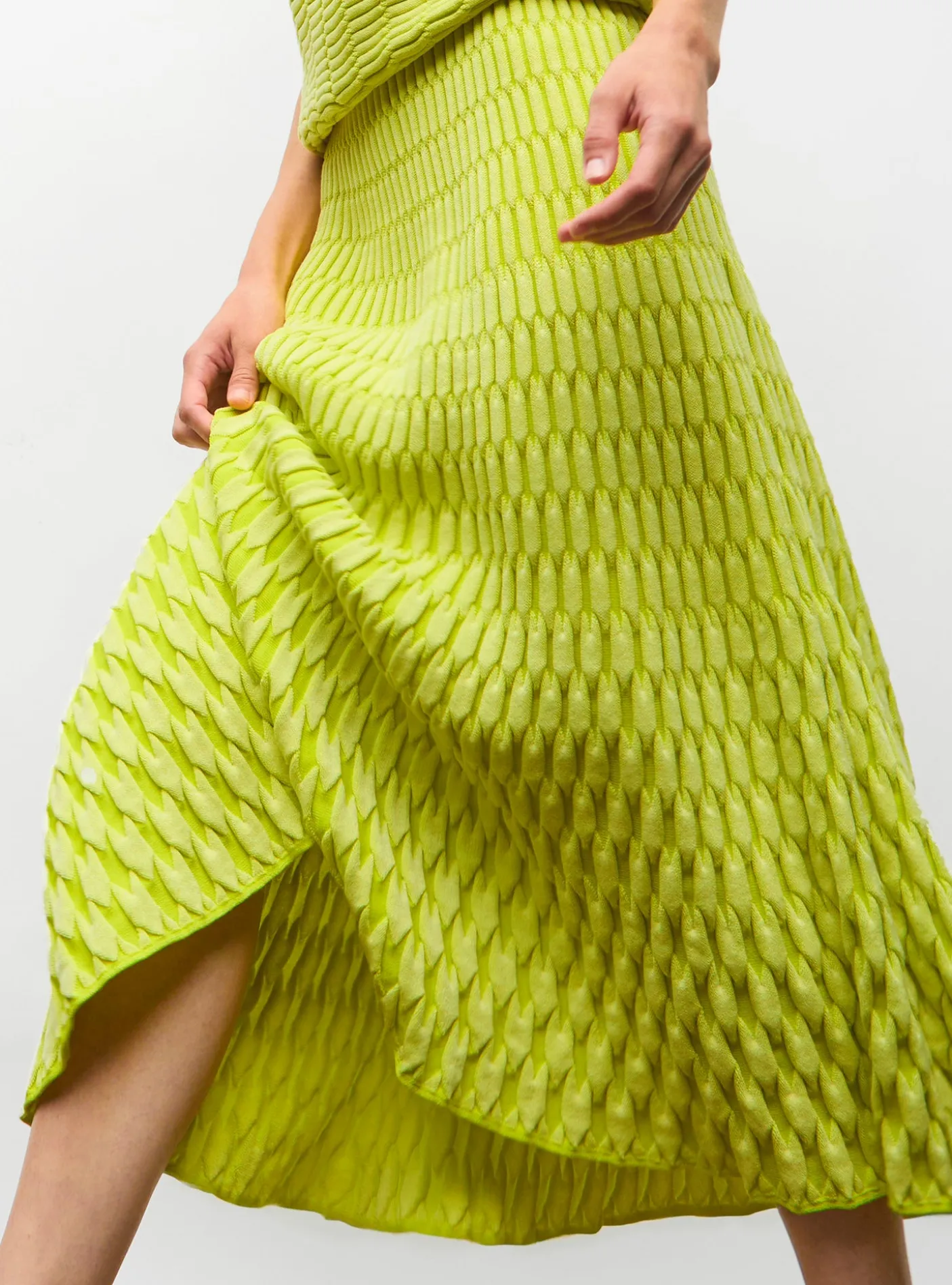 jupe longue maille zellige unie