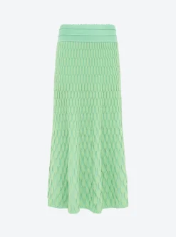 jupe longue maille zellige unie