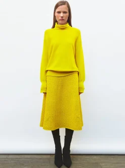 jupe midi maille smockée