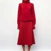 jupe midi maille smockée