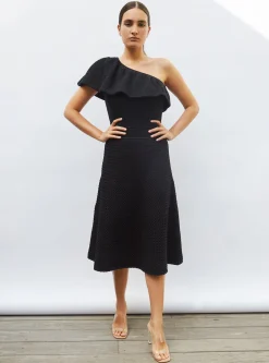 jupe midi maille smockée