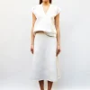 jupe midi maille smockée