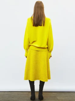 jupe midi maille smockée