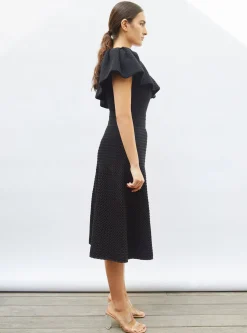 jupe midi maille smockée