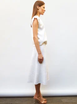 jupe midi maille smockée