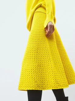 jupe midi maille smockée