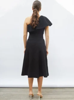 jupe midi maille smockée