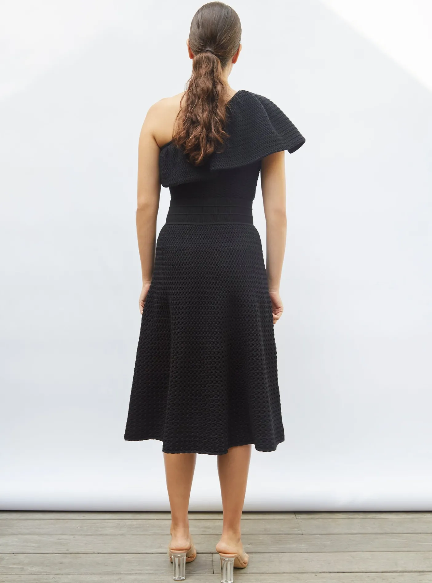 jupe midi maille smockée