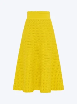 jupe midi maille smockée