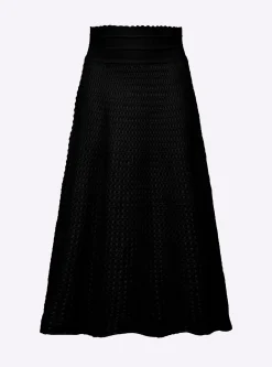 jupe midi maille smockée