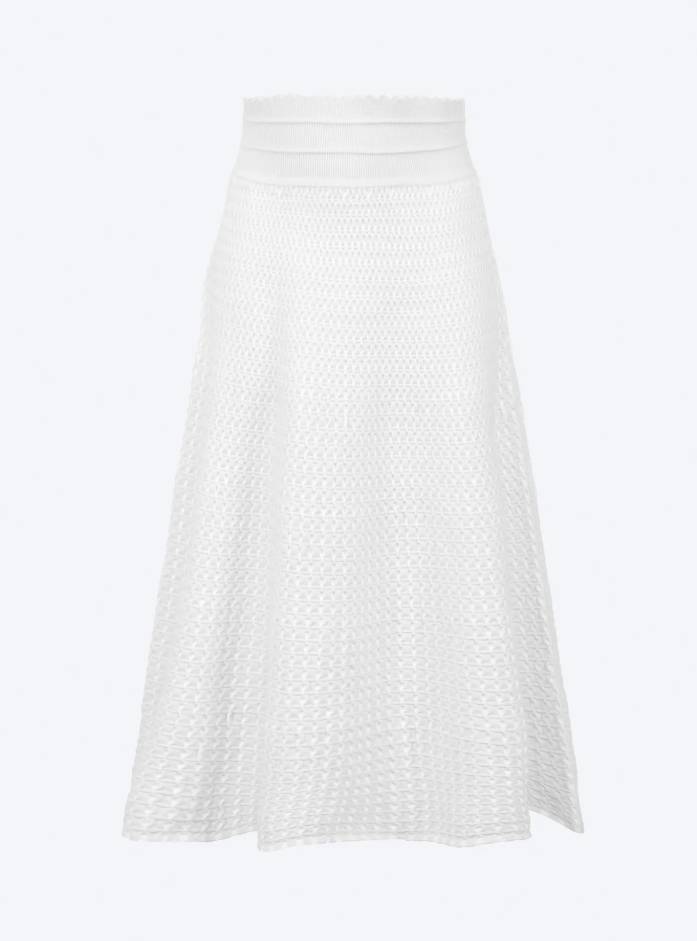 jupe midi maille smockée