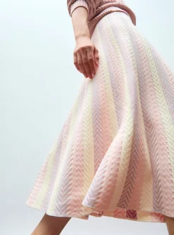 jupe réversible maille chevron