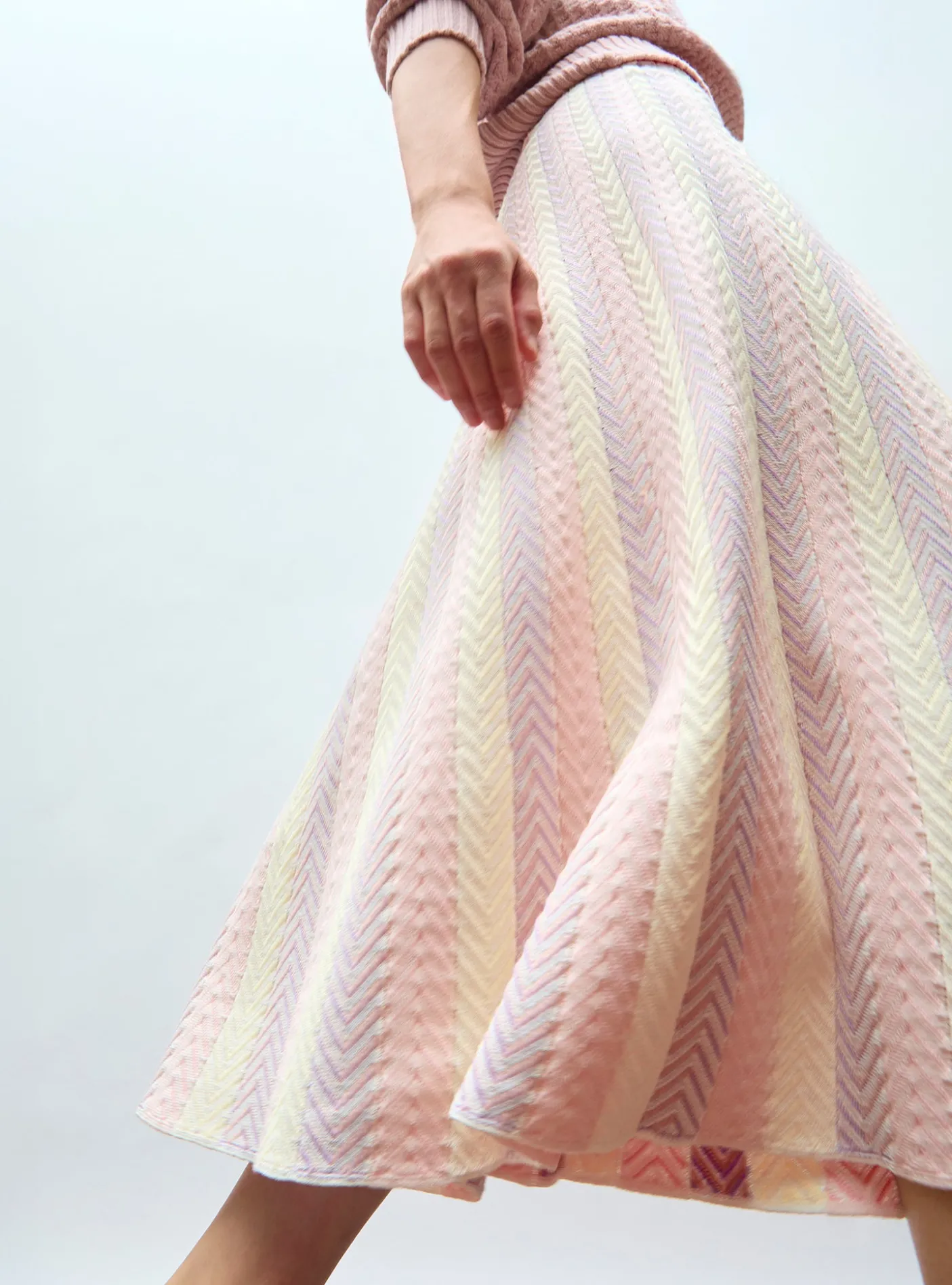 jupe réversible maille chevron
