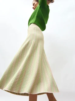jupe réversible maille chevron