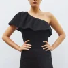 one shoulder en maille smockée