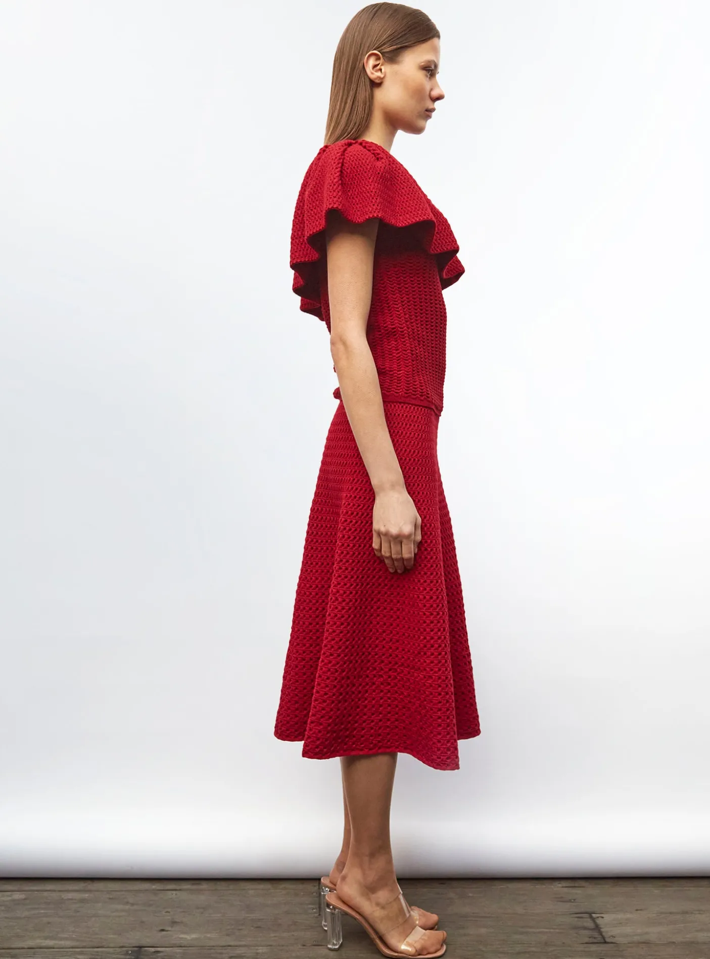 one shoulder en maille smockée
