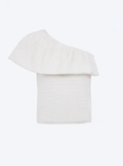 one shoulder en maille smockée