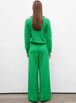 pantalon couture en maille damier