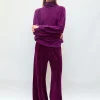 pantalon en maille velours