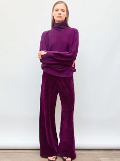 pantalon en maille velours