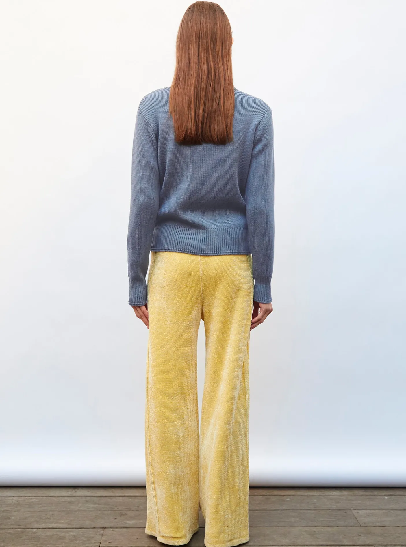 pantalon en maille velours