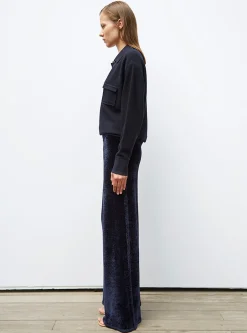 pantalon en maille velours