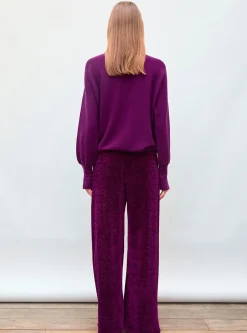 pantalon en maille velours