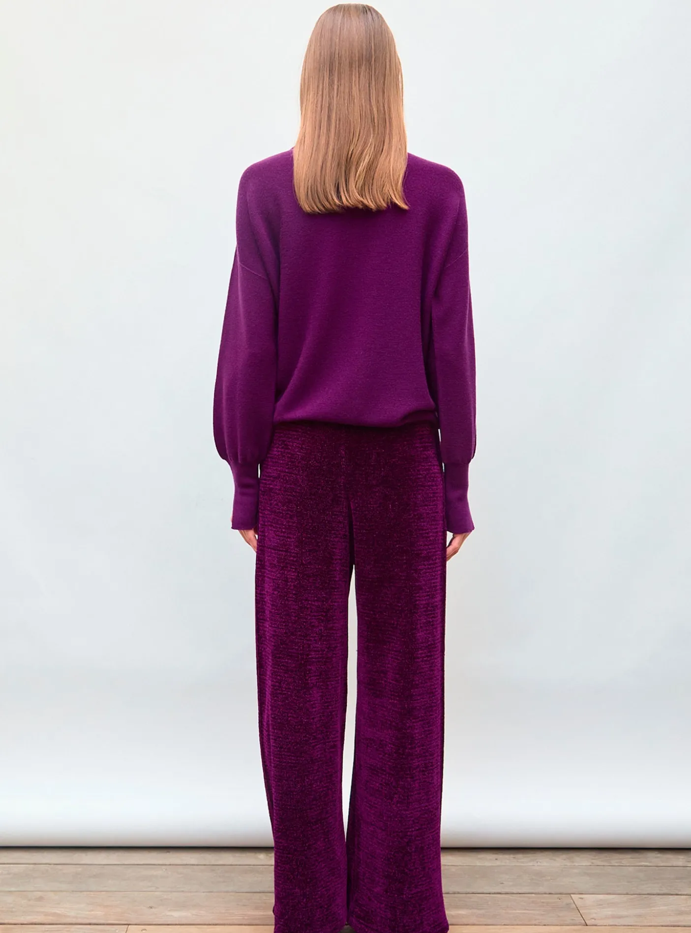 pantalon en maille velours
