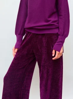 pantalon en maille velours