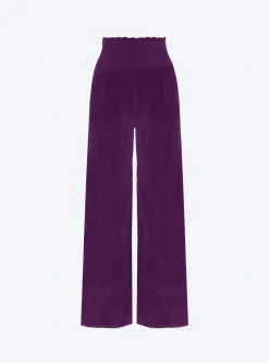pantalon en maille velours
