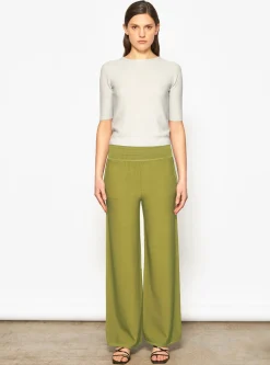 pantalon taille haute maille jersey
