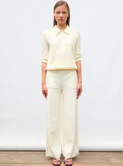 pantalon taille haute maille jersey