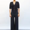 pantalon taille haute maille jersey