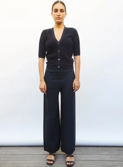 pantalon taille haute maille jersey
