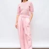 pantalon taille haute maille couture