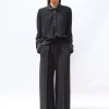 pantalon taille haute maille couture