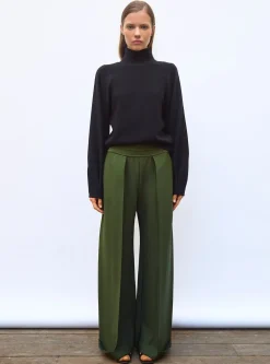 pantalon taille haute maille couture