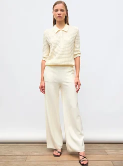 pantalon taille haute maille jersey