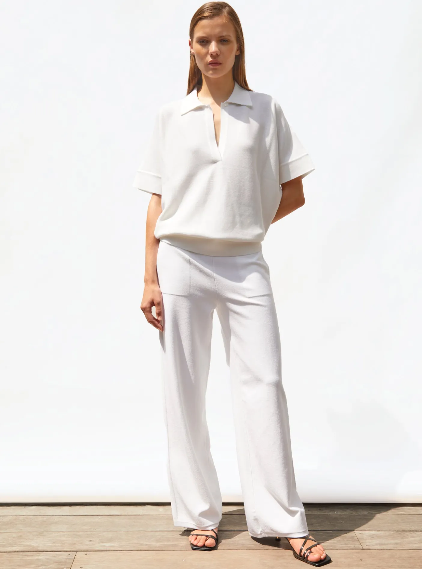 pantalon taille haute maille jersey