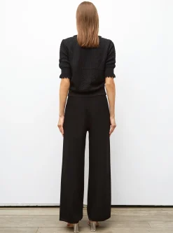 pantalon taille haute maille jersey