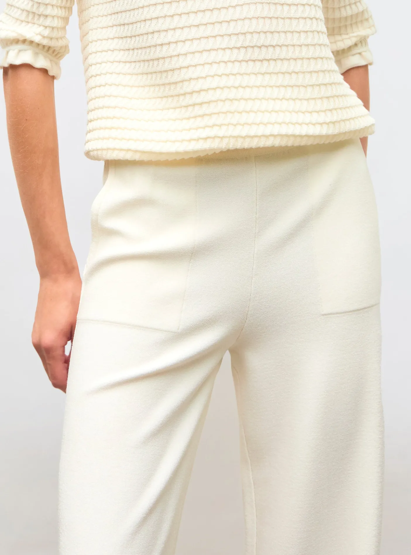 pantalon taille haute maille jersey