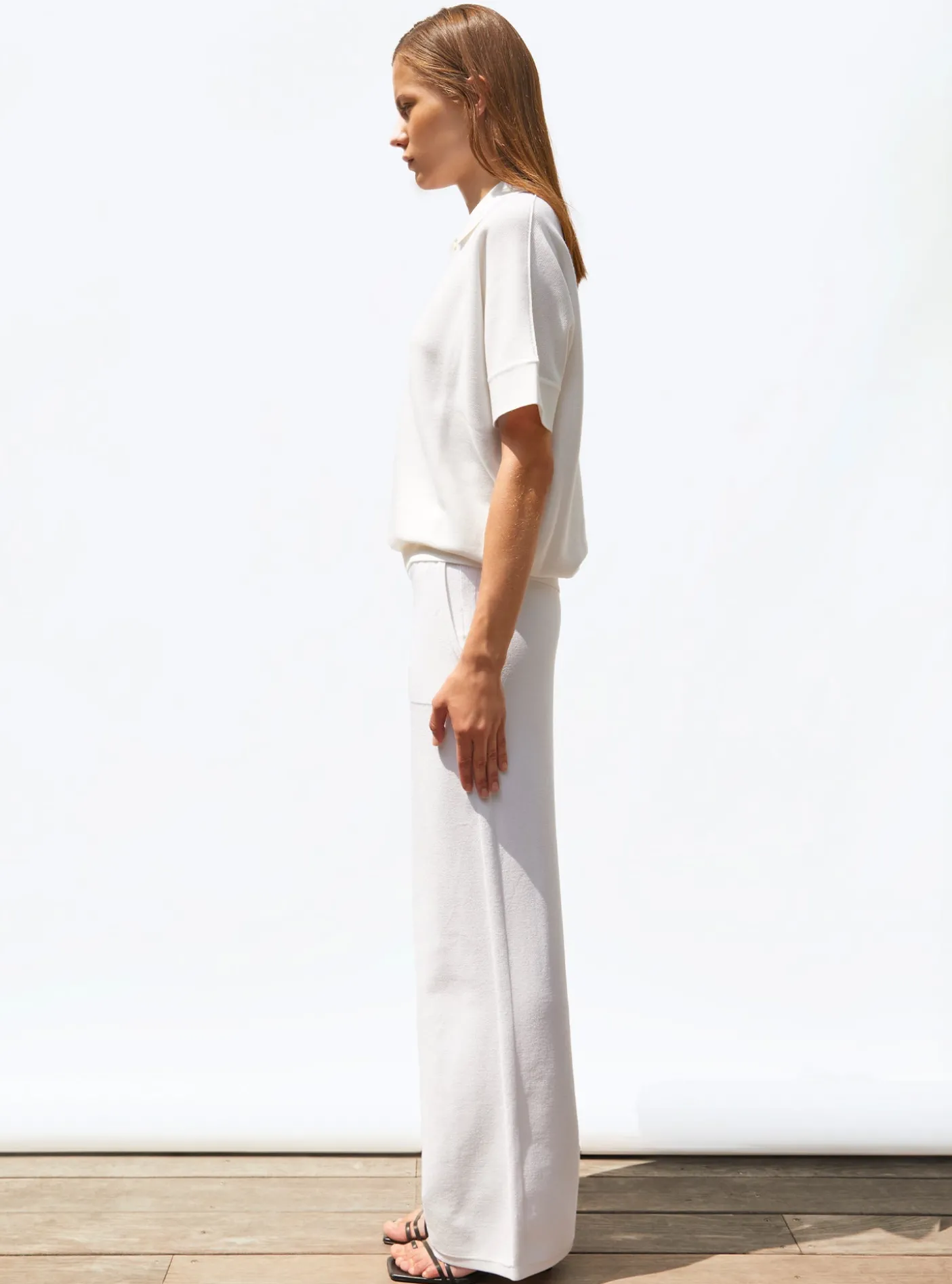 pantalon taille haute maille jersey