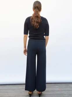 pantalon taille haute maille jersey