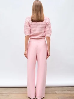 pantalon taille haute maille couture