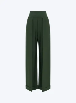 pantalon taille haute maille couture