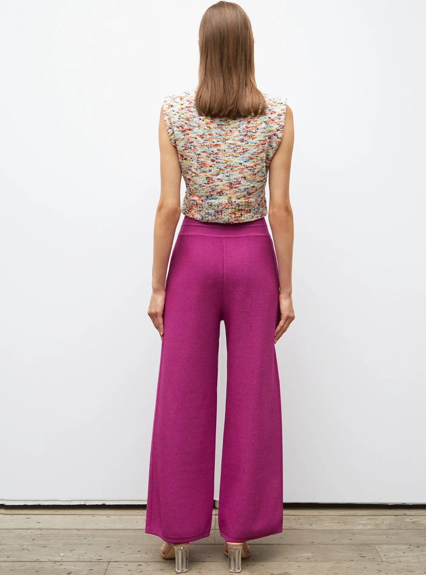pantalon taille haute maille jersey