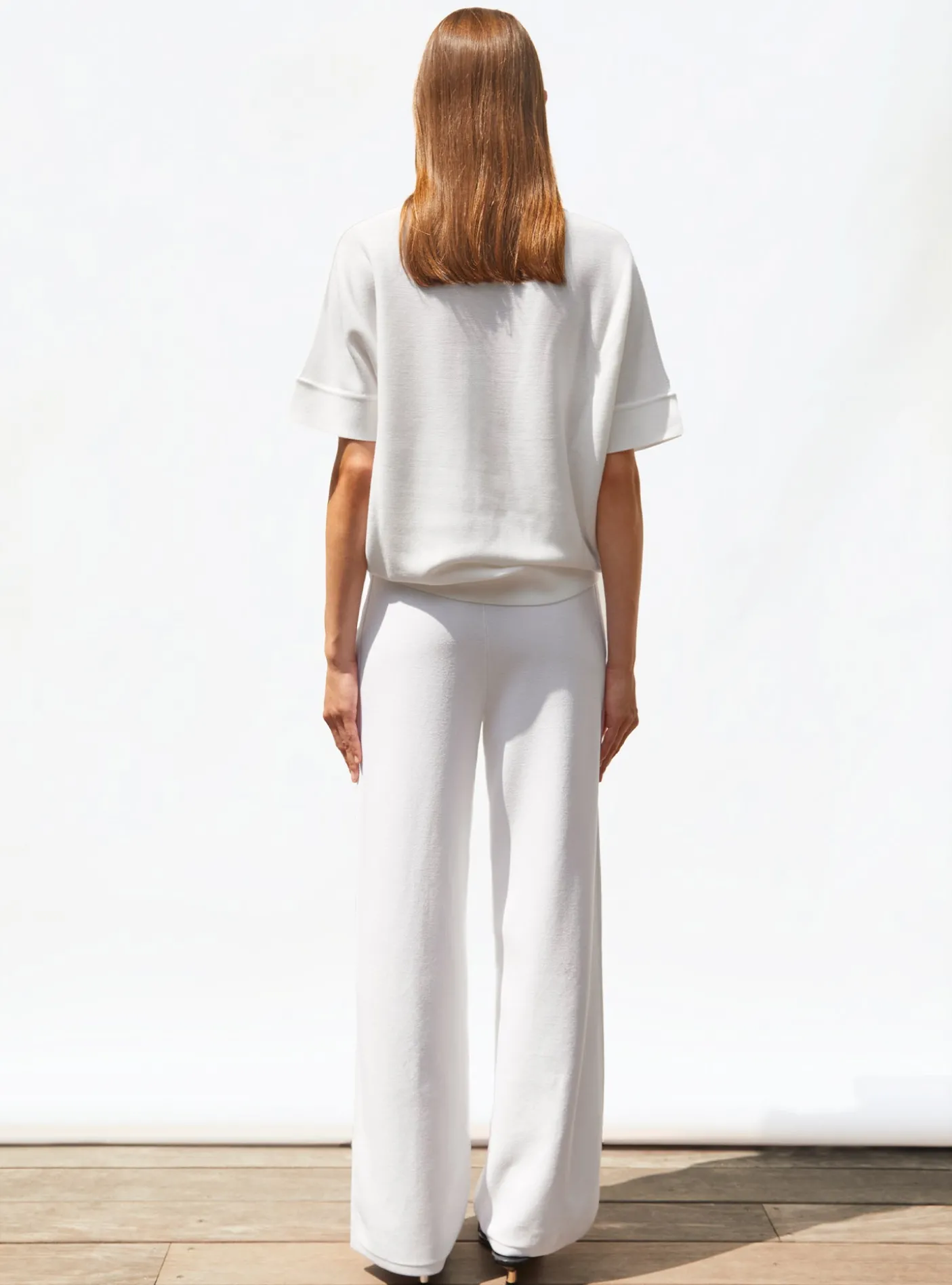 pantalon taille haute maille jersey
