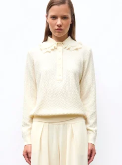 polo couture en maille damier