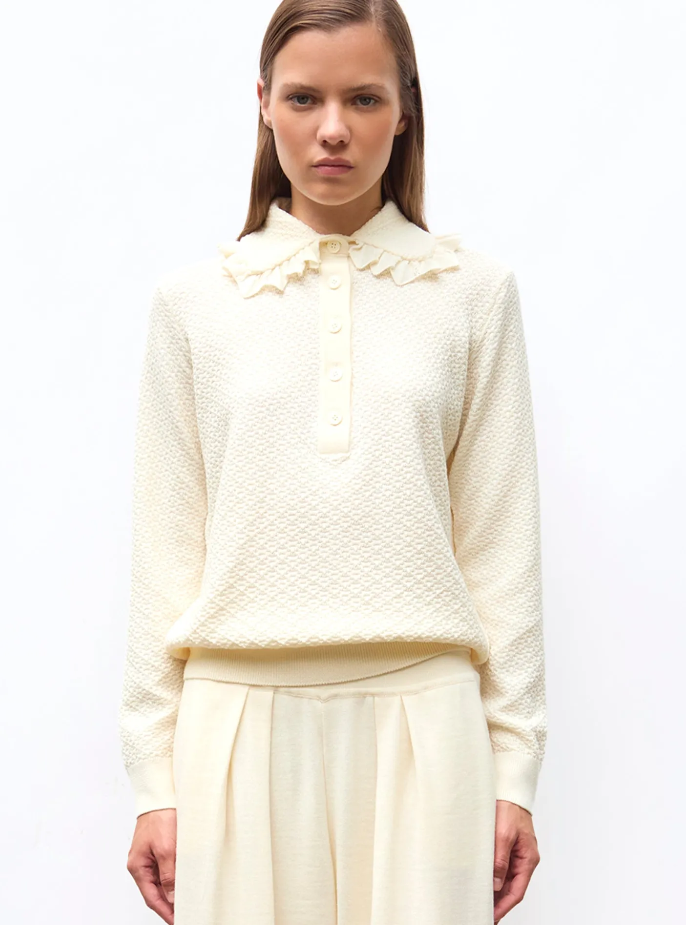 polo couture en maille damier